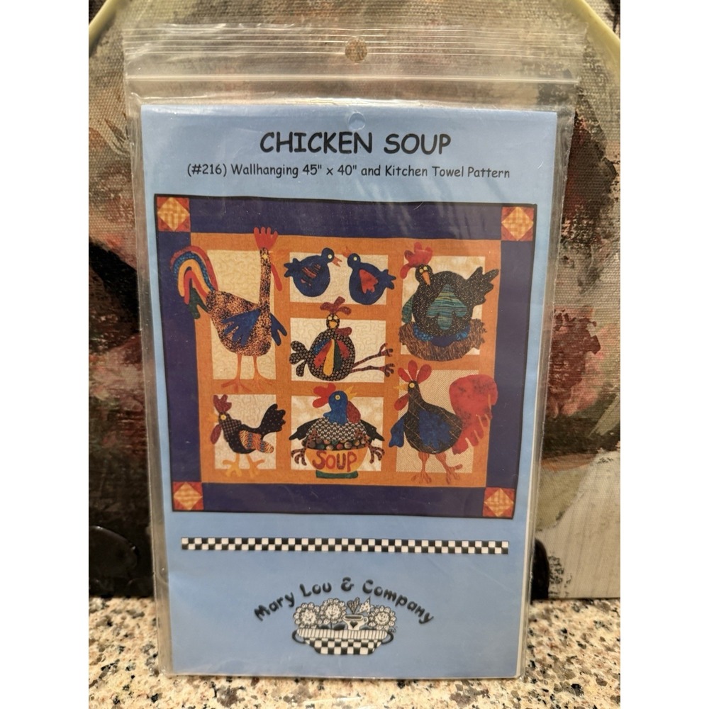 Chicken Soup Wallhanging pattern Mary Lou & Company 45"x40"